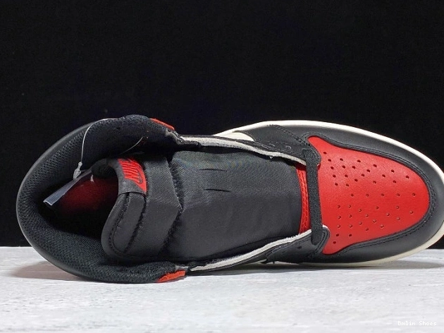 Bmlin Shoes Retro 555088-610 Bred Toe Air 1 OG High Jordan 0807